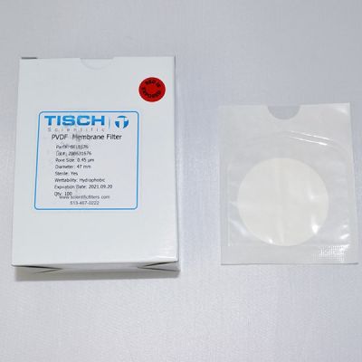 PVDF Membrane Filters, 0.45um, 47mm, Sterile, 100/Pk