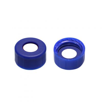 Screw Top 9mm Blue Plastic Vial Cap, 100/Pk