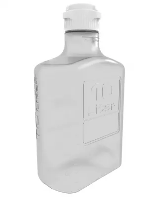 EZclear 10 L (2.5 Gal) PC Space Saving Carboy with 83B VersaCap, Large Pinched Handle, 1/EA