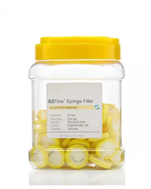 EZFlow(R) Non-Sterile PES Syringe Filters, 0.22 um Pore Size Membrane, 25 mm, 100/PK