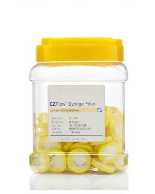 EZFlow(R) Non-Sterile PES Syringe Filters, 0.22 um Pore Size Membrane, 25 mm, 100/PK