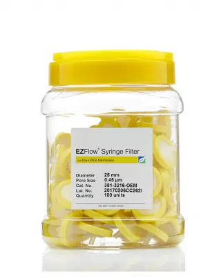 EZFlow(R) Non-Sterile PES Syringe Filters, 0.45 um Pore Size Membrane, 25 mm, 100/PK