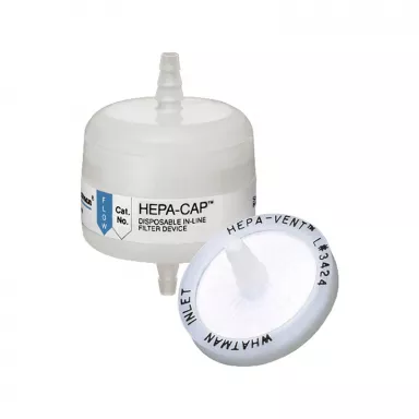 HEPA-Cap 75, Inlet 3/8 to 1/2 Inches Step Barb, Outlet 3/8 to 1/2 Inches Step Barb