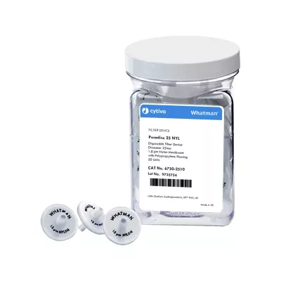Pura Disc 25mm H-PTFE Syringe Filters 0.45um, Hydrophilic, 50 Pk