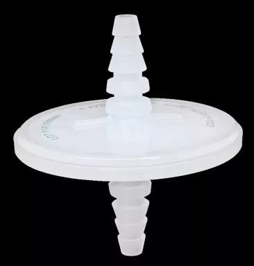 PTFE Vent Filters, 0.45um, 50mm, PP Housing, 6-12mm Hose Barb, Nonsterile, 100/Pk