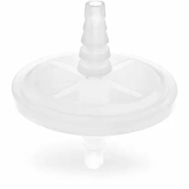 PTFE Disk Filters, NO PreFilter, 0.22um, 50mm, step barb: 5/16 to 1/2, Nonsterile, 10/Pk
