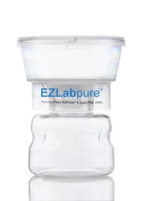 EZLabpure Bottle Top Vacuum Filter, 0.2um PES, 250 mL, Sterile, 12/CS