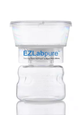 EZLabpure Bottle Top Vacuum Filter, 0.45um PES, 250 mL, Sterile, 12/CS