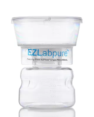 EZLabpure Bottle Top Vacuum Filter, 0.1um PES, 250 mL, Sterile, 12/CS