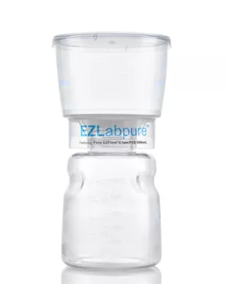 EZLabpure Bottle Top Vacuum Filter, 0.1um PES, 500 mL, Sterile, 12/CS