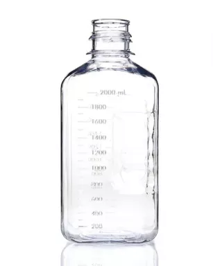 EZBio(R) 2 L PETG Media Bottles, Non-Sterile with 53 mm (53B) Neck, Without Caps, 6/PK