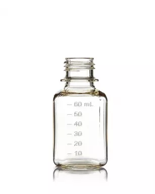 EZBio(R) 60 mL PC Media Bottles, Non-Sterile, Autoclavable with 24-415 mm Neck, Without Caps, 24/PK