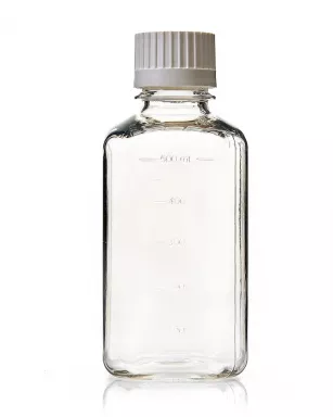 EZBio(R) 500 mL PC Media Bottles, Sterile with 38-430 mm White Closed VersaCap Closures, 12/PK