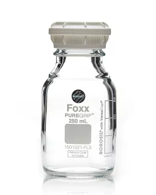 PUREGRIP Glass Reagent Bottle, GL45 VersaCap, 500 mL, 10/CS