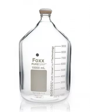 PUREGRIP(R) Reusable Round Glass Media Storage Bottles with GL45 VersaCap, 20 L, 1/EA