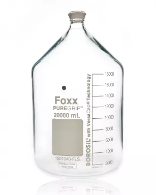 PUREGRIP(R) Reusable Round Glass Media Storage Bottles with GL45 VersaCap, 100 mL, 10/CS