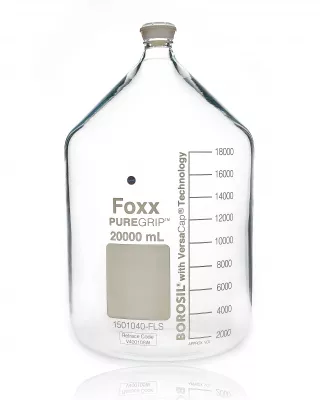 PUREGRIP Amber Glass Reagent Bottle, GL45 VersaCap, 100 mL, 10/CS