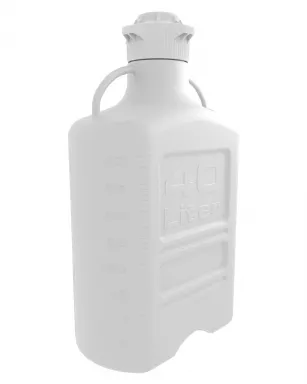 EZgrip(R) 40 L HDPE Space Saving Carboy, Wide Mouth 120mm VersaCap, Large Pinched Handles, 1/EA