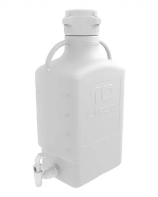 EZgrip 10 L (2.5 Gal) PP Carboy, 83B VersaCap, w/ Spigot, 1/EA