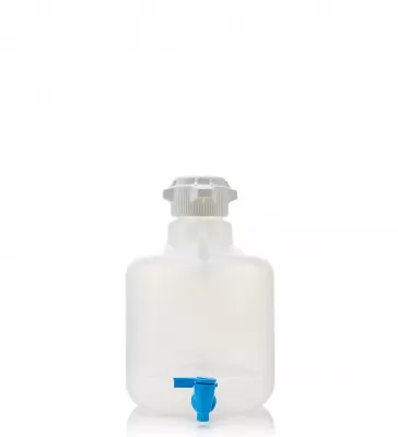 EZLabpure 10 L PP Round Carboy, 83B VersaCap, w/ Spigot, 1/EA