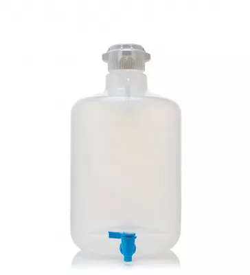 EZLabpure 20 L PP Round Carboy, 83B VersaCap, w/ Spigot, 1/EA