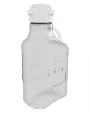 EZclear 5 L (1 Gal) PC Space Saving Carboy with 83B VersaCap, Large Pinched Handle, 1/EA