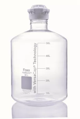 PUREGRIP(R) Reusable Clear Glass Carboy, 120mm VersCap(R) and Extra-Large Marking Spot, 50 L, 1/EA