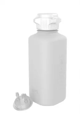 HD HDPE Vacuum Bottle, 1 L, 53 mm (53B) VersaCap, 2x 1/4" Barbs, 1/EA