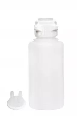 Round EZLabpure(TM) PP Vacuum Bottle, 1 L,VersaCap 53B, 1/EA