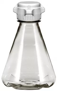 Flask 1 L, Non-Sterile Plastic Erlenmeyer Flasks, 1 L PC, 53B VersaCap, Baffled Bottom, 6/PK