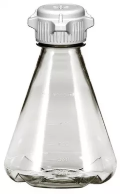 Flask 1 L, Sterile Vented Plastic Erlenmeyer Flasks, 1 L PC, 6/PK