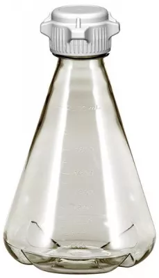 EZBio 2 L PC Erlenmeyer Flask, Sterile, 53 mm (53B) VersaCap, Baffled, 6/PK