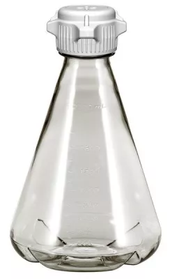 EZBio 2 L PC Erlenmeyer Flask, Sterile, 53 mm (53B) VersaCap, Baffled, Vented, 6/PK