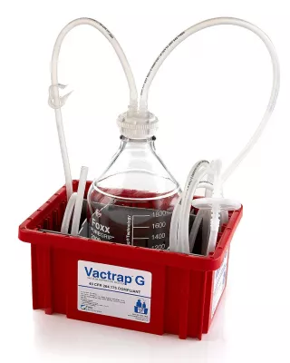 Vactrap G 2L Vacuum Trap System, Glass, w/ Secondary Container, w/ Vent Filter, 1/EA