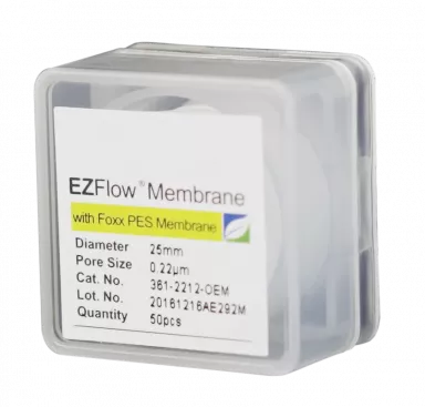 EZFlow(R) PES Membrane Filters, 0.22 um, 25 mm Diameter Filter Discs, Non-Sterile 50/PK
