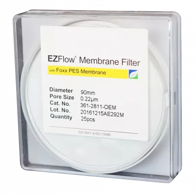 EZFlow PES Membrane Disc Filter, 0.22um, 90mm, Nonsterile, 25/PK