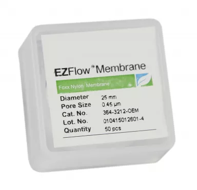 EZFlow(R) Nylon Hydrophilic Membrane Filters, 0.45 um, 25 mm Diameter Filter Discs, 50/PK