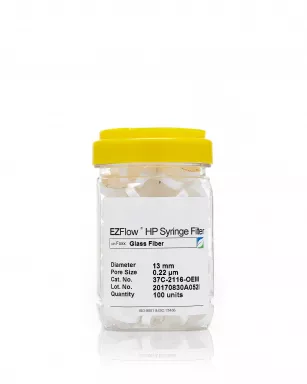 EZFlow(R) Non-Sterile Glass Fiber (GF) Syringe Filters, 0.22 um Pore Size Membrane, 13 mm, 100/PK