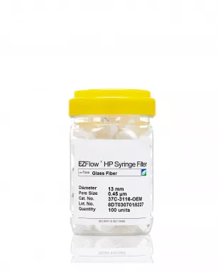 EZFlow(R) Non-Sterile Glass Fiber (GF) Syringe Filters, 0.45 um Pore Size Membrane, 13 mm, 100/PK
