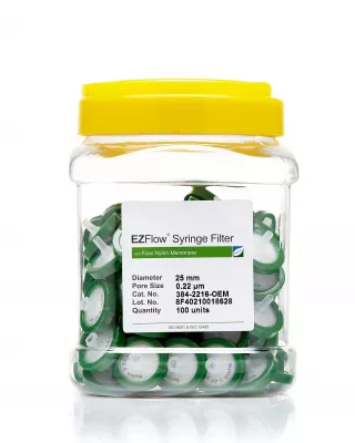 EZFlow Nylon Syringe Filter, 0.22um, 25mm, Nonsterile, 100/PK