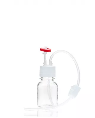EZBio Single Use PC Bottle, 125 mL, 38-430 VersaCap, w/ Vent & Dip Tube, Sterile, 10/CS