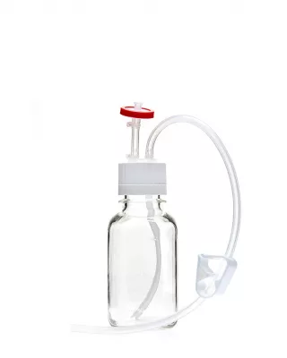 EZBio Single Use PC Bottle, 250 mL, 38-430 VersaCap, w/ Vent & Dip Tube, Sterile, 10/CS