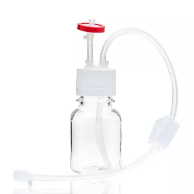 EZBio Single Use PC Bottle, 125 mL, 38-430 VersaCap, w/ Vent & Dip Tube, Sterile, 10/CS