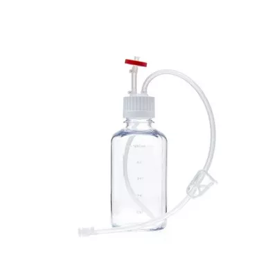 EZBio Single Use PC Bottle, 500 mL, 38-430 VersaCap, w/ Vent & Dip Tube, Sterile, 10/CS