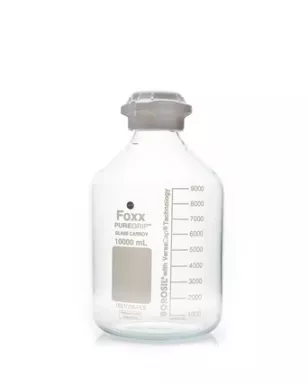 PUREGRIP(R) Rhino Safety Coated Glass Carboy, Clear, 10L, with 83B VersaCap