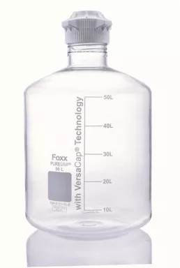 PUREGRIP(R) Rhino Safety Coated Glass Carboy, Clear, 50L, with 120mm VersaCap