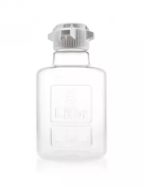 EZBio Titanium Round Carboy, PC, 5 Liter, No Spigot, VersaCap 83B, Non-Sterile, 1/CS