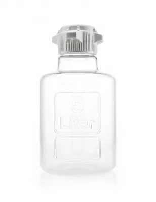 EZBio Titanium 5L PC Round Carboy, 83B VersaCap, Nonsterile, 1/CS