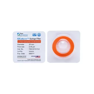 EZlabpure Hydrophilic PVDF Syringe Filter, 0.45um, 13mm, Sterile, 100/PK