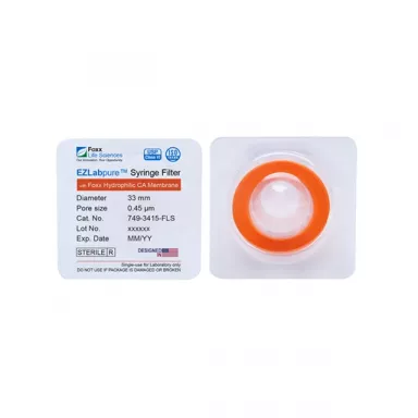 EZlabpure(TM) Hydrophilic PVDF Syringe Filters, 0.45 um Pore Size Membrane, 13 mm, 100/PK
